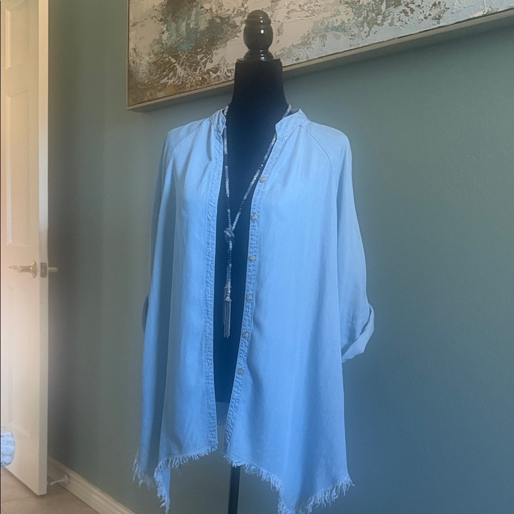 Light Blue Jean Shirt Jacket
